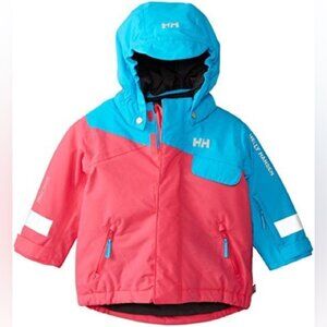 Helly Hansen Kids Red Blue colorblock Waterproof Winter Ski Jacket in Size 2T